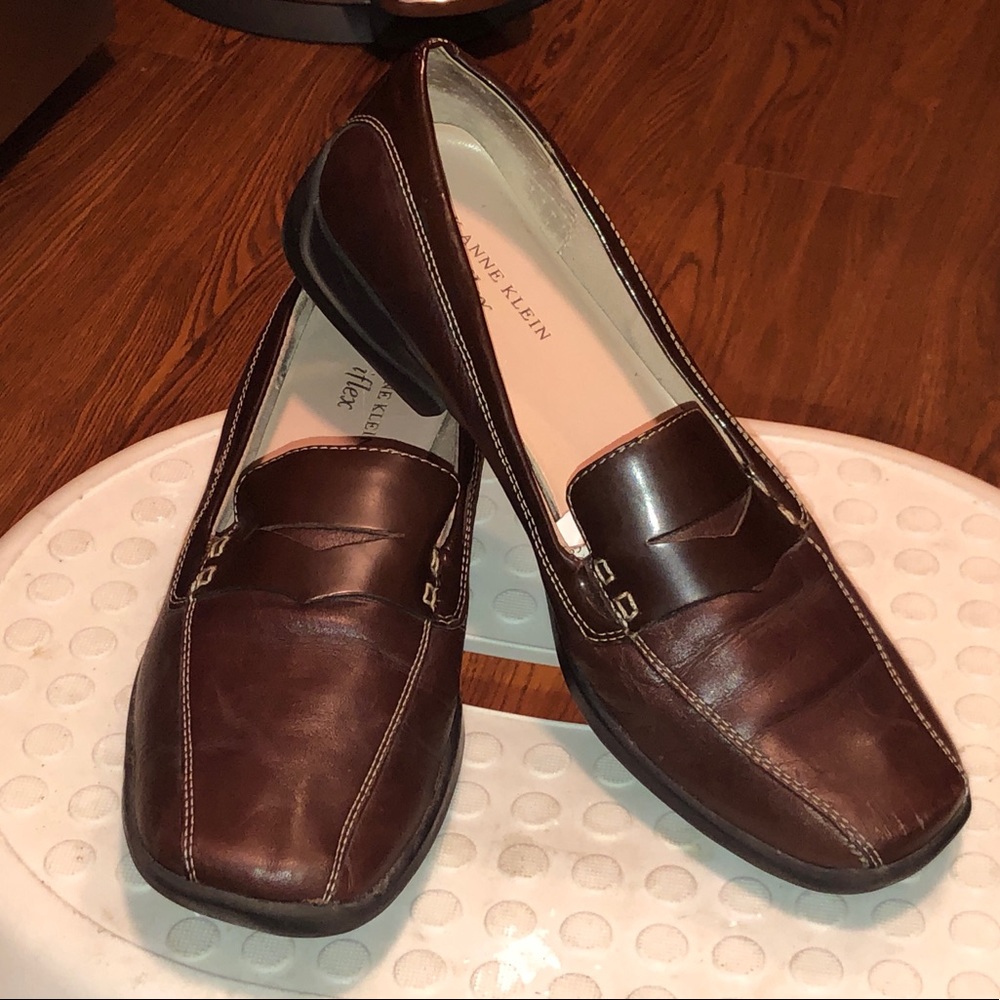 AK Anne Klein iflex Leather Loafers Sz 7.5N